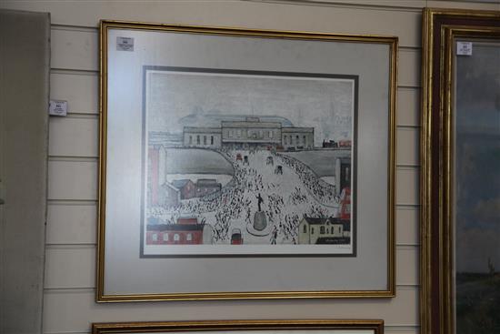 § Lawrence Stephen Lowry (1887-1976) Station Approach 17 x 20.5in.